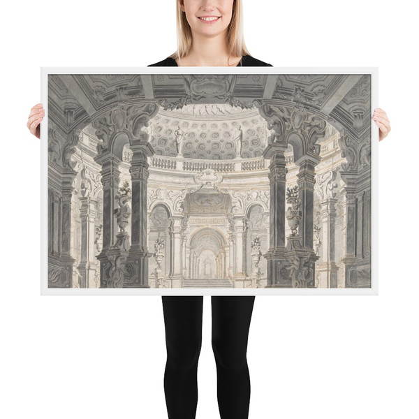 Design for a Stage Set - Pietro Righini - 1688–1742 - Matte Paper Framed Poster Museum quality 7739915