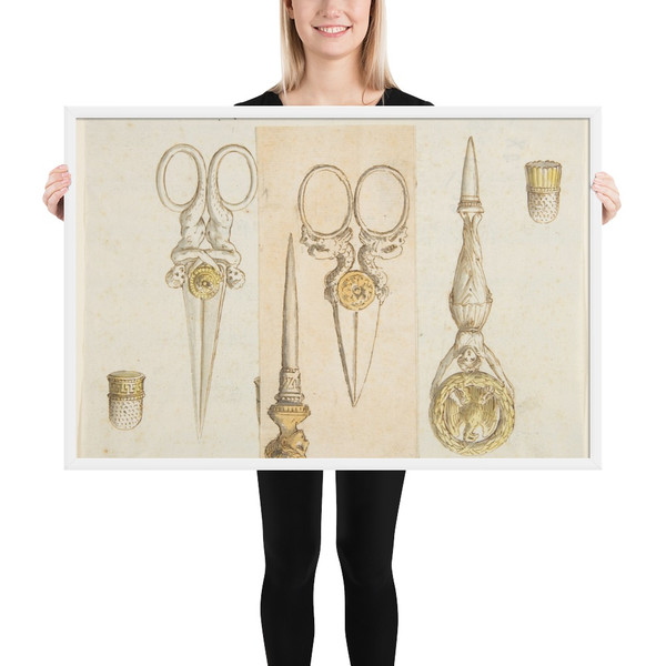 Designs for Scissors, Punches, and Thimbles - Anonymous, French, 19th century - 19th century - Matte Paper Framed Poster Museum quality 7740349