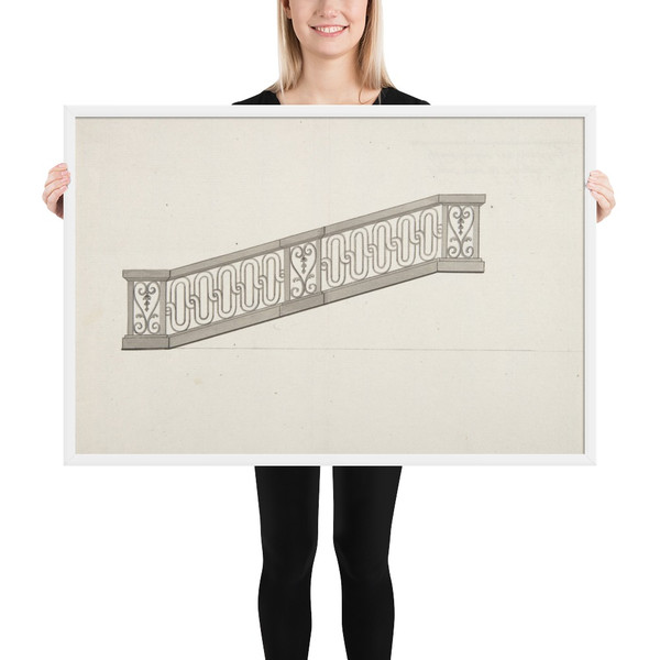 Design for Ornamented Stair Railing - Anonymous, French, 18th century - ca. 1770–90 - Matte Paper Framed Poster Museum quality 7743172