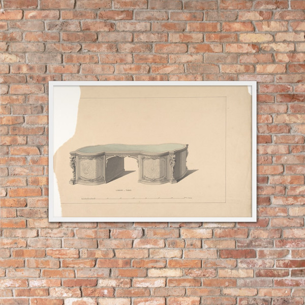 Design for Library Table - Robert William Hume - 1835–1900 - Photo Paper Framed Poster Museum quality 7724116
