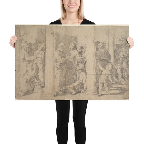 Saints Peter and John healing the Sick - Anonymous, Italian, 16th century - 16th century - Paper Poster Museum quality 7737492