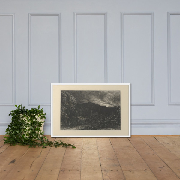 The Weary Ploughman, or The Herdsman, or Tardus Bubulcus - Samuel Palmer - begun 1858 - Matte Paper Framed Poster Museum quality 7737804