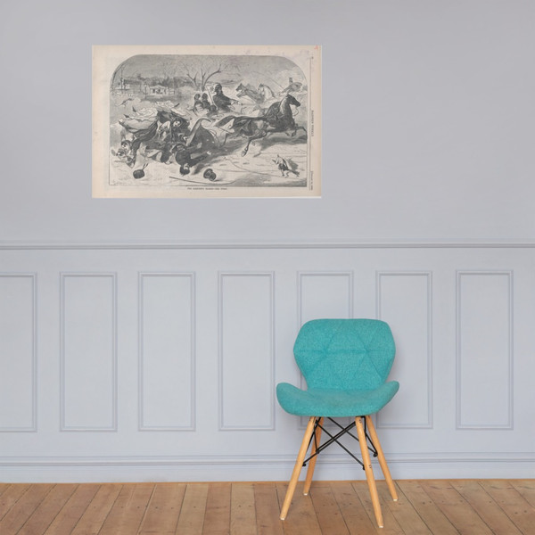 The Sleighing Season – The Upset (Harper's Weekly, Vol. IV) - Winslow Homer - January 14, 1860 - Photo Paper Poster Museum quality 7723631