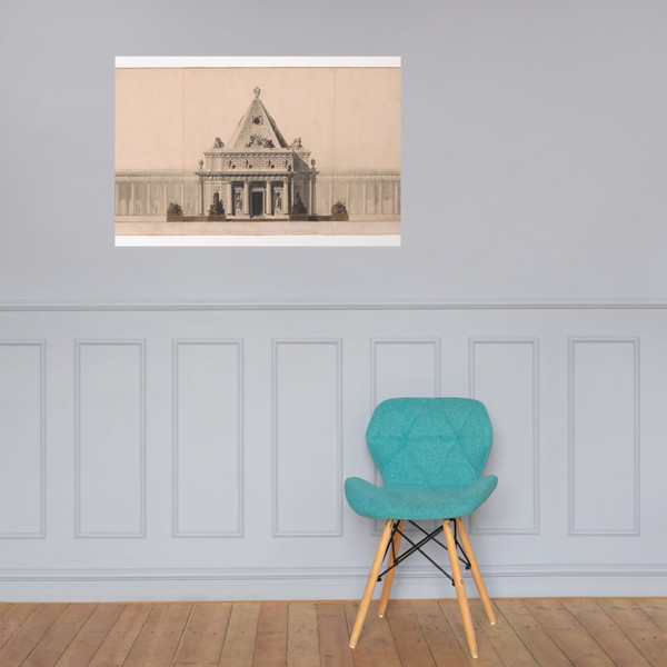 Elevation of a Monument - Jean Jacques Huvé - n.d. - Photo Paper Poster Museum quality 7744133