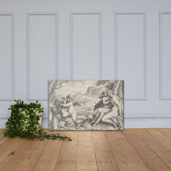 Omnia Vincit Amor - Agostino Carracci - 1599 - Canvas Museum quality 7743932