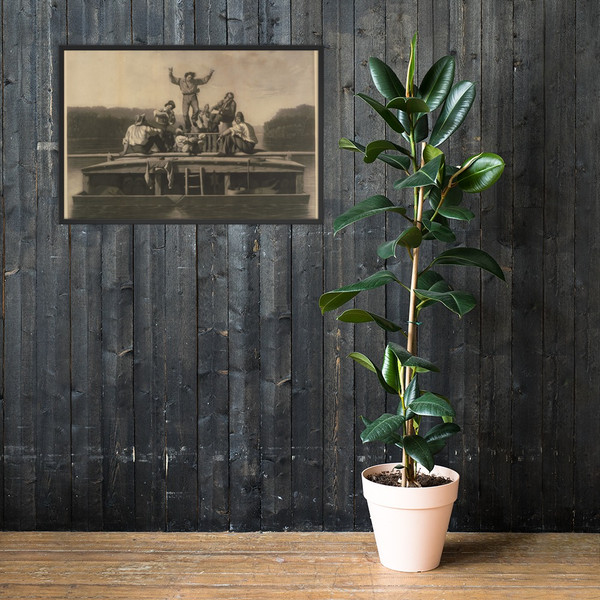 The Jolly Flatboatmen - Thomas Doney - 1847 - Matte Paper Framed Poster Museum quality 7746489