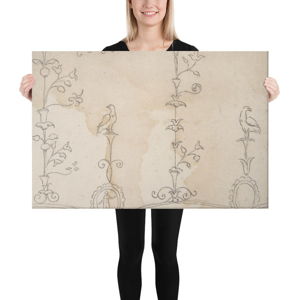 Domus Aurea, unidentified, grotteschi, details (recto) blank (verso) - Anonymous, French, 16th century - early to mid-16th century - Canvas Museum quality 7737750