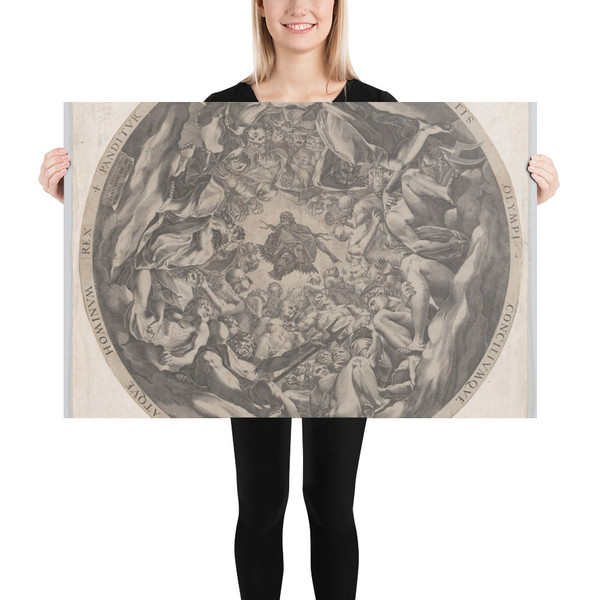 Concourse of the Gods on Mount Olympus - Cornelis Cort - 1565 - Paper Poster Museum quality 7724627