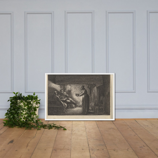 The satyr and the peasant - Wenceslaus Hollar - 1644 - Matte Paper Framed Poster Museum quality 7741280