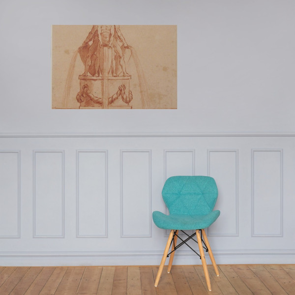 Design for a Fountain - Anonymous, French, 18th century - 18th century - Photo Paper Poster Museum quality 7743719