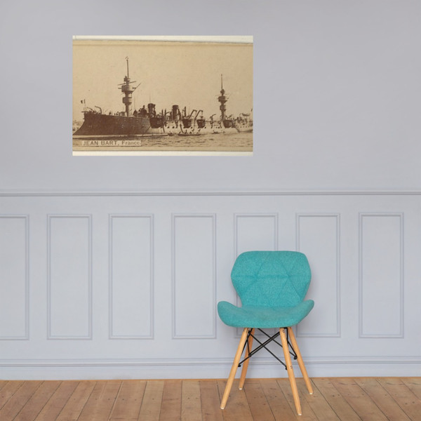 Jean Bart, France, from the Famous Ships series (N50) for Virginia Brights Cigarettes - Allen & Ginter - 1895 - Photo Paper Poster Museum quality 7747656