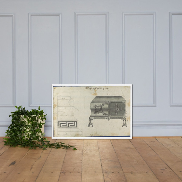 Two Designs for Clothes Chest, from Chippendale Drawings, Vol. II - Thomas Chippendale - 1753 - Matte Paper Framed Poster Museum quality 7724720