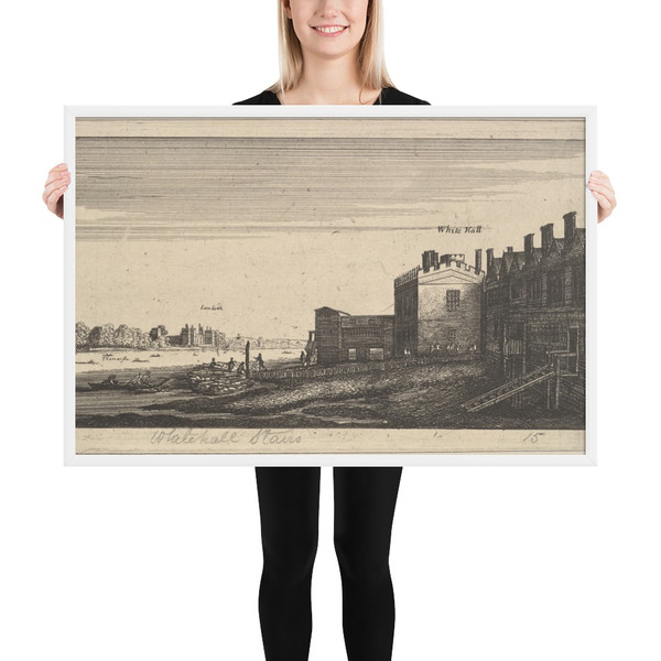 View of Lambeth from Whitehall Stairs, copy - Wenceslaus Hollar - 1650–60 - Photo Paper Framed Poster Museum quality 7740204