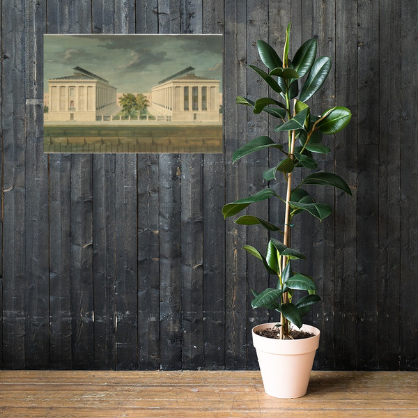 Unexecuted Design for Cross-Block Terrace Development (perspective) - Alexander Jackson Davis - ca. 1831 - Photo Paper Poster Museum quality 7746540