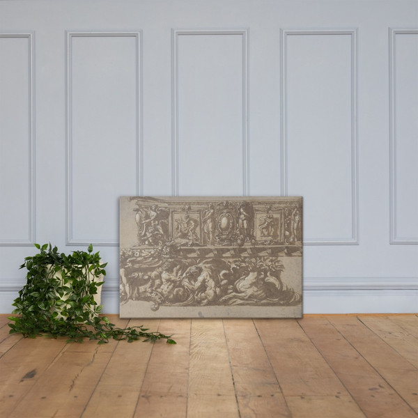 Design for a Festival Float or Barge - Perino del Vaga (Pietro Buonaccorsi) - ca. 1530–40 - Canvas Museum quality 7745407