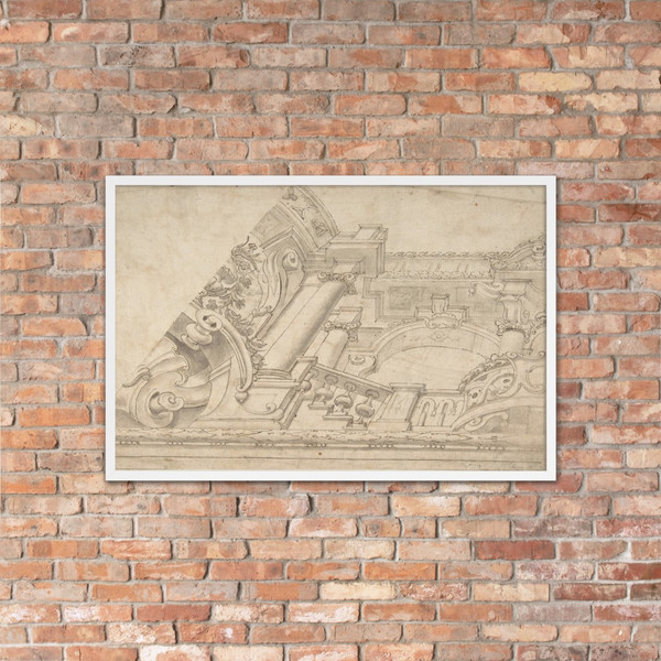Perspective Design for a Ceiling - Anonymous, Italian, 18th century - 18th century - Matte Paper Framed Poster Museum quality 7742554