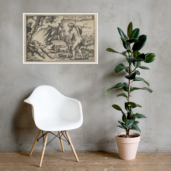 The Death of Hercules from The Labors of Hercules - Sebald Beham - Matte Paper Framed Poster Museum quality 7747074