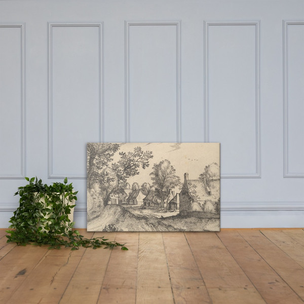 A Village Road, plate 7  from Regiunculae et Villae Aliquot Ducatus Brabantiae - Claes Jansz. Visscher - ca. 1610 - Canvas Museum quality 7723487