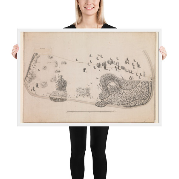 Luton Park, Bedfordshire, Plan for Planting South-East of the House - Lancelot "Capability" Brown - after 1764 - Matte Paper Framed Poster Museum quality 7737623