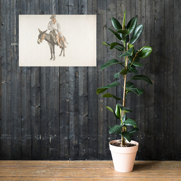 Peasant on a Donkey - Giovanni Battista ("Titta") Lusieri - ca. 1783–87 - Paper Poster Museum quality 7744841