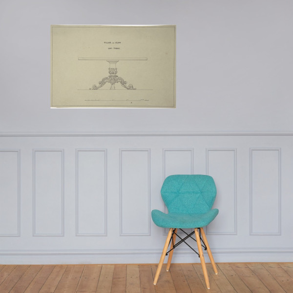 Design for Loo-Table with PIllar and Claw Support - Robert William Hume - 1835–1900 - Photo Paper Poster Museum quality 7724169