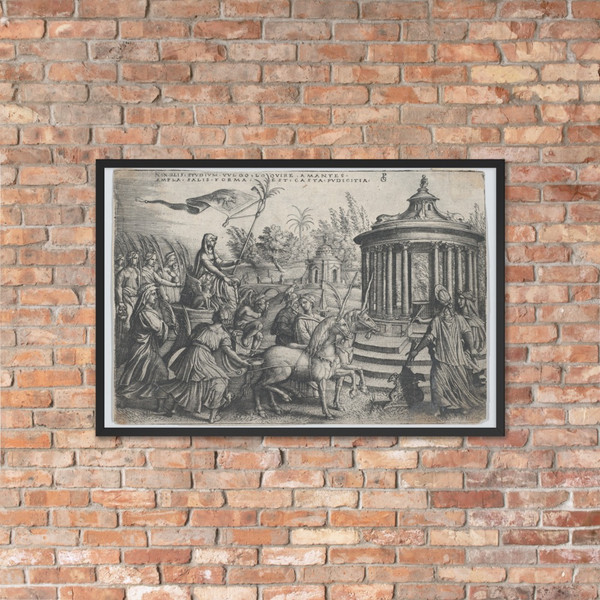 The Triumph of Chastity on Love, from the Triumphs of Petrarch - Georg Pencz - Matte Paper Framed Poster Museum quality 7743998