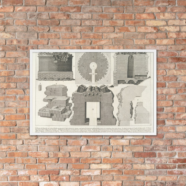 Plan of the Mausoleum of Caecilia Metella, wife of the Triumvir Marcus Crassus...,  from Le Antichità Romane (Roman Antiquities), tome 3, tavola 49 - Giovanni Battista Piranesi - published 1756–57 - Photo Paper Framed Poster Museum quality 7738405