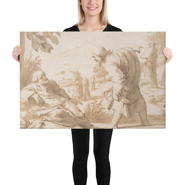 St. John the Baptist Pointing to Christ - Willem van Oordt - 17th century - Canvas Museum quality 7740513