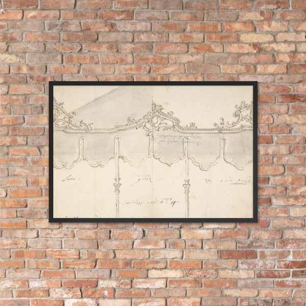 Cartouche due disegno differenti da Baldachino da Processioni - Anonymous, Italian, first half of the 18th century - 18th century - Photo Paper Framed Poster Museum quality 7739535