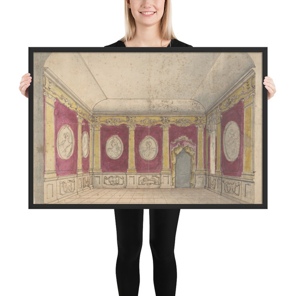 Design of a Room of the Infante Don Carlo, King of Naples - Anonymous, Italian, 18th century - 1737 - Matte Paper Framed Poster Museum quality 7742513