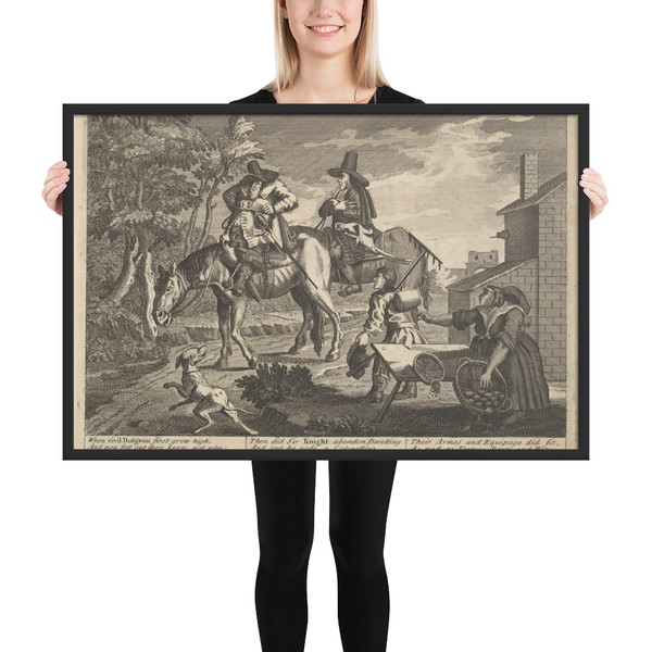 Sir Hudibras His Passing Worth the Manner How He Sallyed Forth (Plate 2: Illustrations to Samuel Butler's Hudibras) - William Hogarth - 1725–30 (?) - Matte Paper Framed Poster Museum quality 7747292