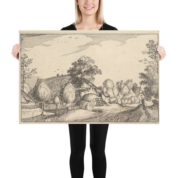 Village Road, plate 12 from Regiunculae et Villae Aliquot Ducatus Brabantiae - Claes Jansz. Visscher - ca. 1610 - Paper Poster Museum quality 7723441