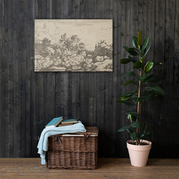 The Goatherd on the Hill - Allart van Everdingen - Canvas Museum quality 7739239