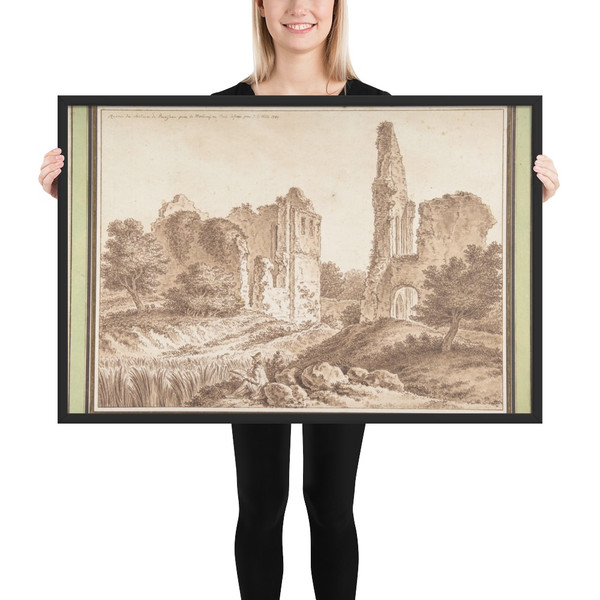 Ruins of the Château of Becoiseau, near Mortcerf (seine-et-Marne) - Johann Georg Wille - 1784 - Matte Paper Framed Poster Museum quality 7746518