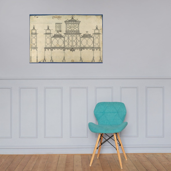 China Case, from Chippendale Drawings, Vol. II - Thomas Chippendale - 1753 - Paper Poster Museum quality 7724624
