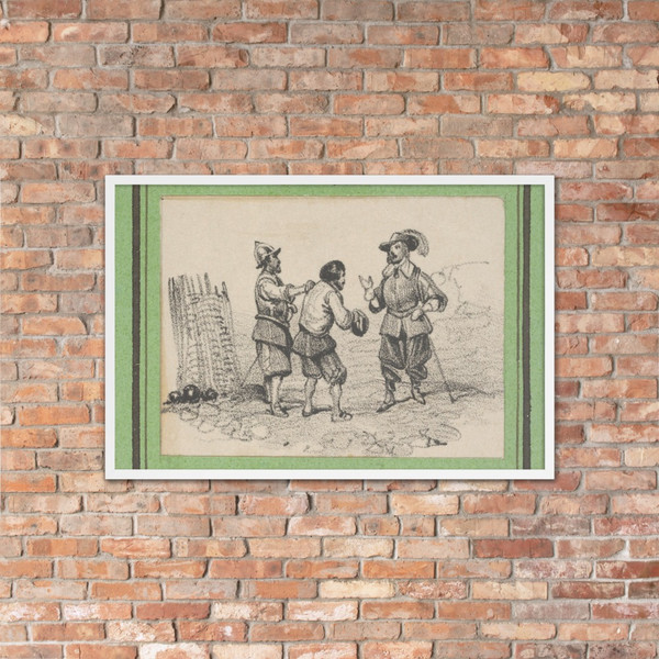Three men arguing - Victor Adam - mid–19th century - Photo Paper Framed Poster Museum quality 7724895