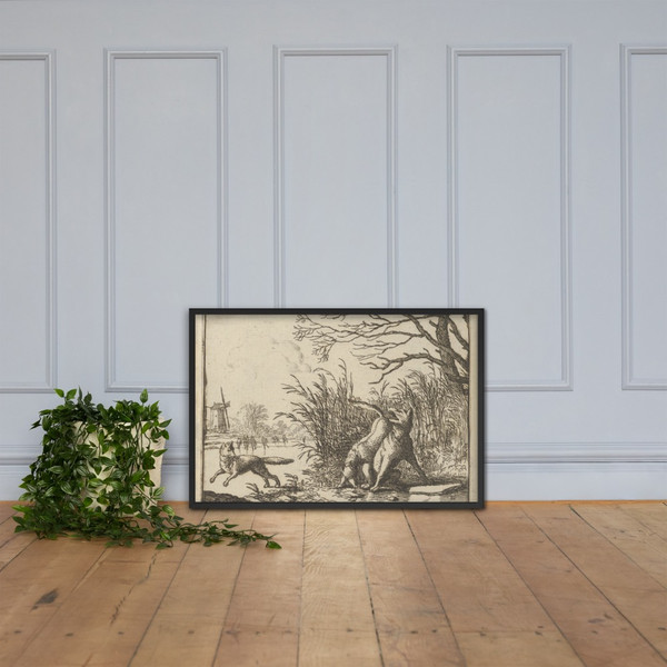 The Wolf Accuses Renard Once Again from Hendrick van Alcmar's Renard The Fox - Allart van Everdingen - 1650–75 - Photo Paper Framed Poster Museum quality 7747600