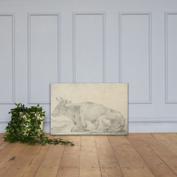 A Cow Lying in a Landscape - Pieter Gerardus van Os - early 19th century - Canvas Museum quality 7742170