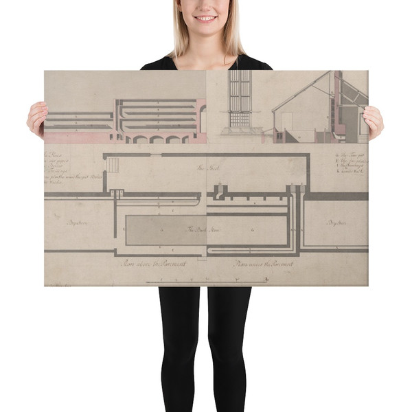 The Great Exotic Stove at Kew - Sir William Chambers - 1763 - Canvas Museum quality 7739739