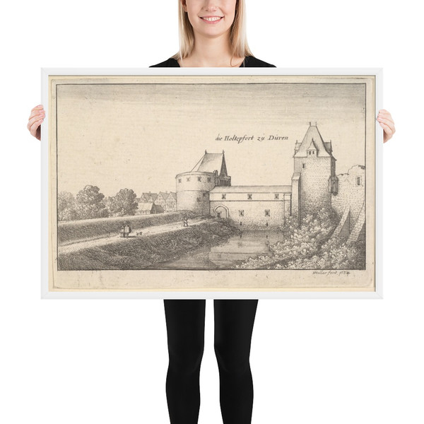 Fortified gate at Düren - Wenceslaus Hollar - 1664 - Matte Paper Framed Poster Museum quality 7740895