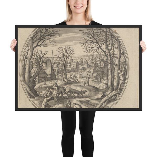 November, from The Months - Adriaen Collaert - ca. 1580 - Photo Paper Framed Poster Museum quality 7748622