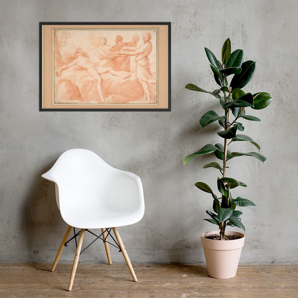 The Drunkenness of Noah - Andrea Sacchi - 1599–1661 - Matte Paper Framed Poster Museum quality 7744078