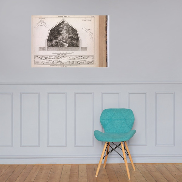 Traité de la composition de l'ornement des jardins, avec 96 planches representant des plans de jardins - Pierre Boitard - 1825 - Paper Poster Museum quality 7741027