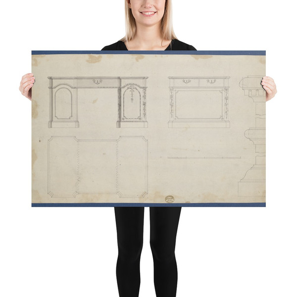 Library Tables, from Chippendale Drawings, Vol. II - Thomas Chippendale - 1759 - Photo Paper Poster Museum quality 7748272