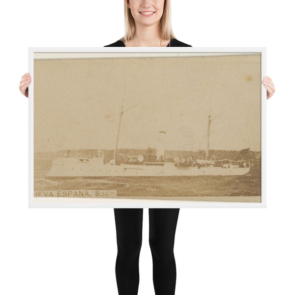 Nueva Espana, Spain, from the Famous Ships series (N50) for Virginia Brights Cigarettes - Allen & Ginter - 1895 - Photo Paper Framed Poster Museum quality 7747658