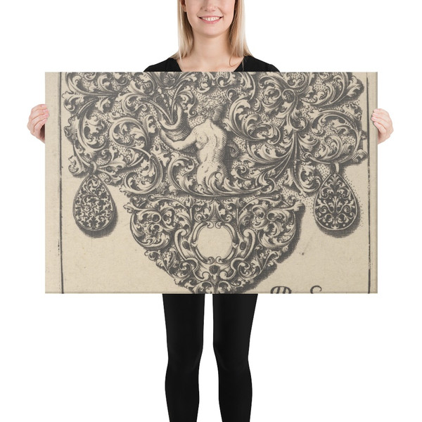 Goldsmiths Ornament with a Young Man Holding a Cornucopia - Giovani Battista Grondoni - 1709 - Canvas Museum quality 7704362