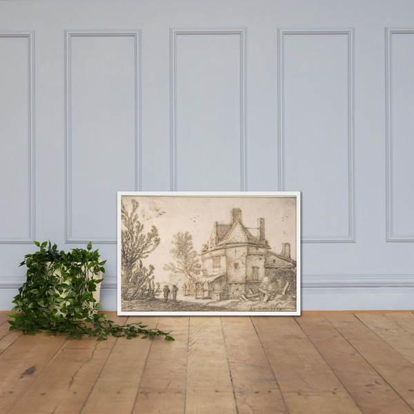 Landscape with an Inn - Esaias van de Velde - 1629 - Photo Paper Framed Poster Museum quality 7743506