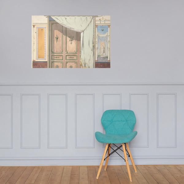 Pompeiian Design for Doorway and Wall with Curtain (possibly for Deepdene, Dorking, Surrey) - Jules-Edmond-Charles Lachaise - second half 19th century - Photo Paper Poster Museum quality 7741723