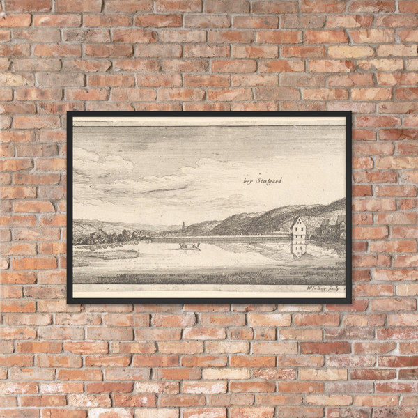 Stuttgart: The Lake - Wenceslaus Hollar - 1663–65 - Photo Paper Framed Poster Museum quality 7740052