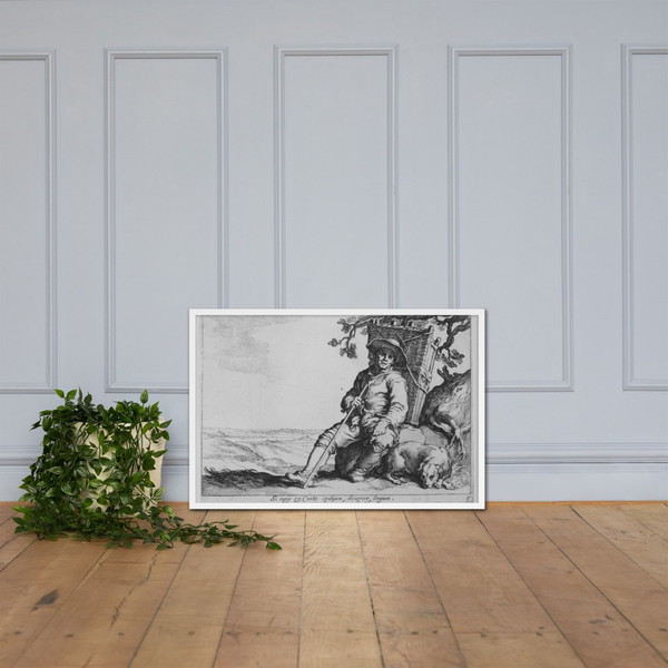 Traveler with Dog, from the series Sixteen Peasant Subjects - Cornelis Bloemaert - 17th century - Matte Paper Framed Poster Museum quality 7719701